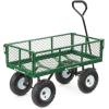 imageGorilla Carts Steel Utility Cart 9 Cu Ft Bed 1200 lb Load Capacity Black  Towable HeavyDuty Outdoor Hauling Wagon with Removable Side Panels for Yard Lawn Garden or LandscapingGreen