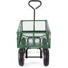 imageGorilla Carts Steel Utility Cart 9 Cu Ft Bed 1200 lb Load Capacity Black  Towable HeavyDuty Outdoor Hauling Wagon with Removable Side Panels for Yard Lawn Garden or LandscapingGreen