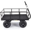 imageGorilla Carts Steel Utility Cart 9 Cu Ft Bed 1200 lb Load Capacity Black  Towable HeavyDuty Outdoor Hauling Wagon with Removable Side Panels for Yard Lawn Garden or LandscapingBlack