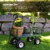 imageGorilla Carts Steel Utility Cart 9 Cu Ft Bed 1200 lb Load Capacity Black  Towable HeavyDuty Outdoor Hauling Wagon with Removable Side Panels for Yard Lawn Garden or LandscapingGreen