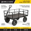 imageGorilla Carts Steel Utility Cart 9 Cu Ft Bed 1200 lb Load Capacity Black  Towable HeavyDuty Outdoor Hauling Wagon with Removable Side Panels for Yard Lawn Garden or LandscapingBlack