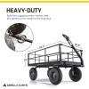 imageGorilla Carts Steel Utility Cart 9 Cu Ft Bed 1200 lb Load Capacity Black  Towable HeavyDuty Outdoor Hauling Wagon with Removable Side Panels for Yard Lawn Garden or LandscapingBlack