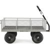 imageGorilla Carts Steel Utility Cart 9 Cu Ft Bed 1200 lb Load Capacity Black  Towable HeavyDuty Outdoor Hauling Wagon with Removable Side Panels for Yard Lawn Garden or LandscapingGray