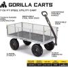 imageGorilla Carts Steel Utility Cart 9 Cu Ft Bed 1200 lb Load Capacity Black  Towable HeavyDuty Outdoor Hauling Wagon with Removable Side Panels for Yard Lawn Garden or LandscapingGray