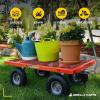 imageGorilla Carts Steel Utility Cart 9 Cu Ft Bed 1200 lb Load Capacity Black  Towable HeavyDuty Outdoor Hauling Wagon with Removable Side Panels for Yard Lawn Garden or LandscapingRed