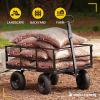 imageGorilla Carts Steel Utility Cart 9 Cu Ft Bed 1200 lb Load Capacity Black  Towable HeavyDuty Outdoor Hauling Wagon with Removable Side Panels for Yard Lawn Garden or LandscapingBlack