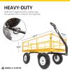 imageGorilla Carts Steel Utility Cart 9 Cu Ft Bed 1200 lb Load Capacity Black  Towable HeavyDuty Outdoor Hauling Wagon with Removable Side Panels for Yard Lawn Garden or LandscapingYellow