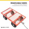 imageGorilla Carts Steel Utility Cart 9 Cu Ft Bed 1200 lb Load Capacity Black  Towable HeavyDuty Outdoor Hauling Wagon with Removable Side Panels for Yard Lawn Garden or LandscapingRed