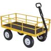 imageGorilla Carts Steel Utility Cart 9 Cu Ft Bed 1200 lb Load Capacity Black  Towable HeavyDuty Outdoor Hauling Wagon with Removable Side Panels for Yard Lawn Garden or LandscapingYellow