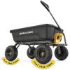 imageGorilla Carts HeavyDuty Dump Cart Patented QuickRelease Dumping Steel Frame 600 lb Capacity NoFlat 10Inch Tires Utility Wagon for Garden Yard Beach4Cubic Feet