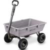 imageGorilla Carts Poly Garden Dump Cart 4 Cu Ft Tub 600 lb Haul Capacity Green  HeavyDuty Utility Wagon with QuickRelease Dumping ampamp Pneumatic Tires for Yard Landscaping and Gardening5Cubic Feet