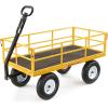imageGorilla Carts Steel Utility Cart 9 Cu Ft Bed 1200 lb Load Capacity Black  Towable HeavyDuty Outdoor Hauling Wagon with Removable Side Panels for Yard Lawn Garden or LandscapingYellow