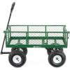 imageGorilla Carts Steel Utility Cart 9 Cu Ft Bed 1200 lb Load Capacity Black  Towable HeavyDuty Outdoor Hauling Wagon with Removable Side Panels for Yard Lawn Garden or LandscapingGreen