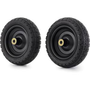 imageGorilla Carts 2Pack 13 Inch NoFlat Replacement Tires 300 lb Capacity Each  Solid Polyurethane 216 Hub 58 Bore  Fits Lawn ampamp Garden Utility Wagon Hand Truck Air Compressor Pressure Washer2Pack