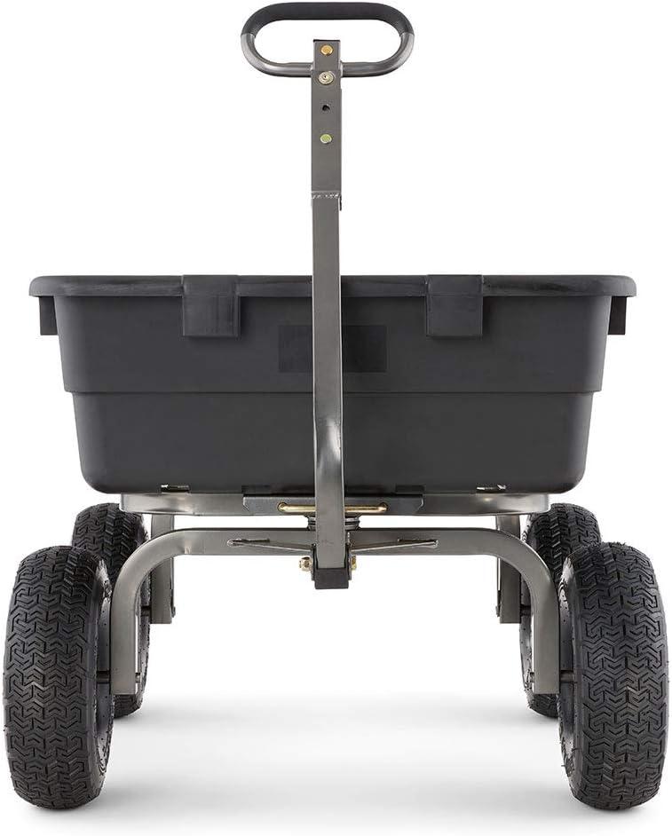 imageGorilla Carts Heavy Duty Poly Yard Dump Garden Utility Cart Black10 Cubic Foot1500 Lbs Black