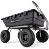 imageGorilla Carts Heavy Duty Poly Yard Dump Garden Utility Cart Black10 Cubic Foot1500 Lbs Black