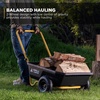 image:imageGorilla Carts GCR4 Poly Dump Cart 2Wheel Garden Wagon with Foldable Handle 4 cu ft 300 lb Capacity BlackYellow
