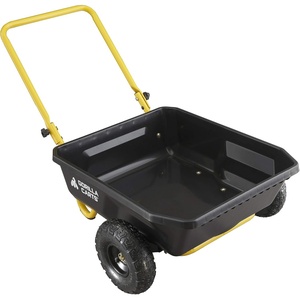 image:imageGorilla Carts GCR4 Poly Dump Cart 2Wheel Garden Wagon with Foldable Handle 4 cu ft 300 lb Capacity BlackYellow